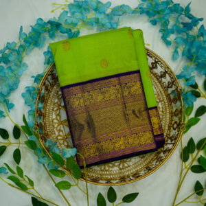 ablaze green linen silk saree