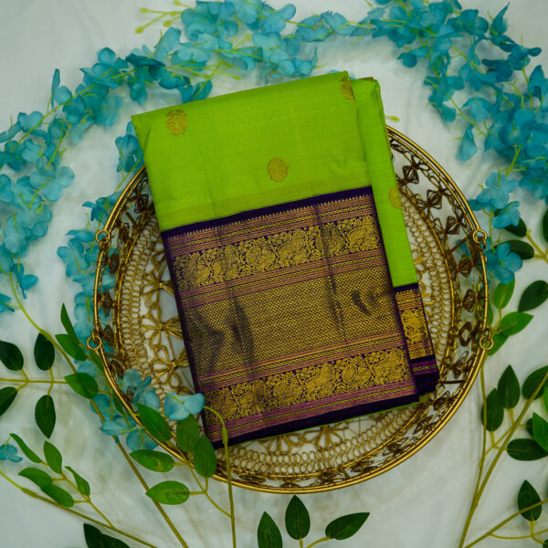 ablaze green linen silk saree
